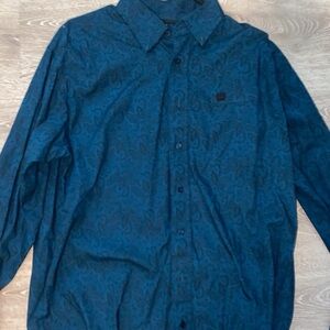 Cinch Teal Paisley Shirt